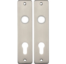 Twee metalen deur schilden