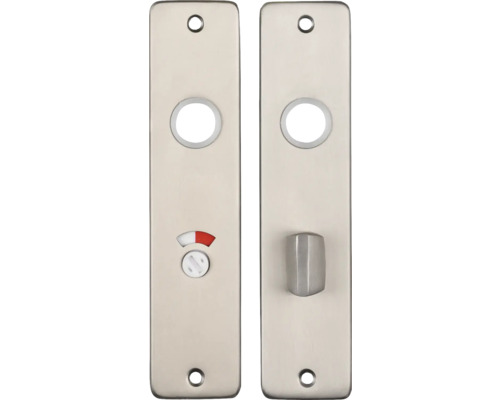 PERTURA Langschild met WC-/badkamersluiting WC63/8 aluminium gunmetal, 2 stuks Deurbeslag voor badkamer of toilet met vrij/bezet-indicator