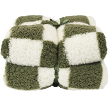 Geblokt teddy gilet
