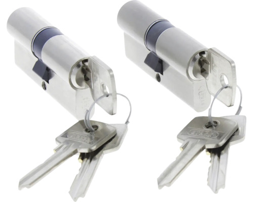 PERTURA Profielcilinder 30-30 gelijksluitend zwart, 2 stuks Dubbele cilinder met sleutels voor deurbeveiliging