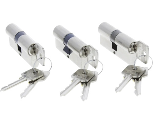 PERTURA Profielcilinder 30-30 gelijksluitend zwart, 3 stuks