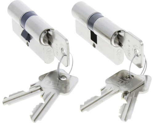 Twee deurcilinders met sleutels