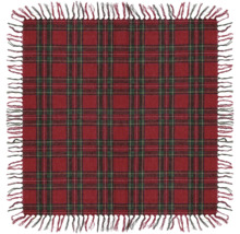 Dekbed met rood tartanpatroon en franjes