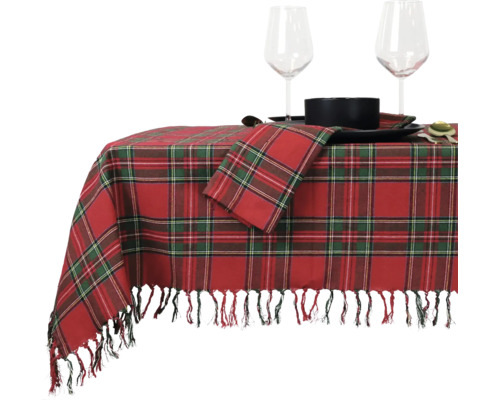 UNIQUE LIVING Tafelkleed Tartan ruit rood/groen 150x200 cm