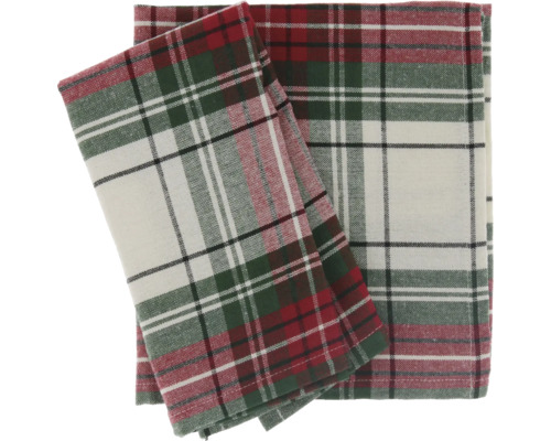 UNIQUE LIVING Servetten Tartan 40x40 cm set van 4 Twee geruite stoffen servetten