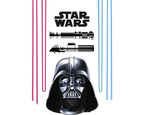 Star Wars illustratie met Darth Vader masker en lichtzwaarden