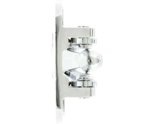 Zilverkleurige glashouder voor glazen planken