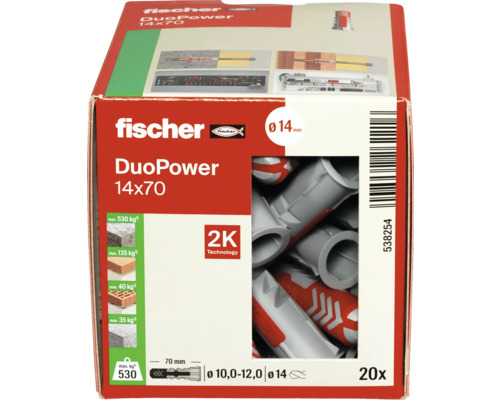 Fischer pluggen DuoPower 14x70, 20 stuks