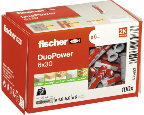 Fischer DuoPower 6x30 pluggen, 100 stuks