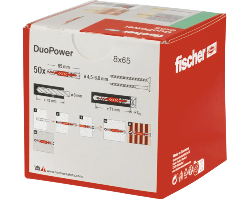 FISCHER Nylon plug Duopower 6x50, 100 stuks