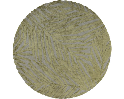 SOLEVITO Vloerkleed Miami Leaf rond salie ø 100 cm