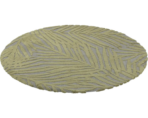 Rond tapijt met bladmotief