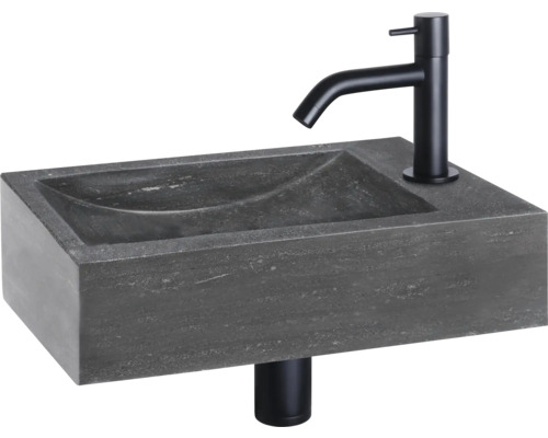 Natuurstenen wastafel met kraan