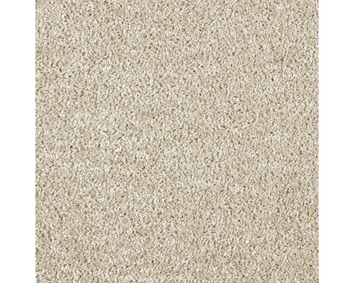 Tapijt frisé Kansas velours beige 400 cm breed Close-up van een tapijtvloer