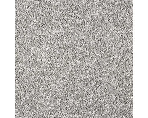 Tapijt frisé Kansas velours grijs 400 cm breed Close-up van een grijs tapijt