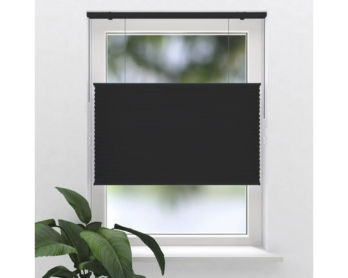 SOLUNA Plissé top-down & bottom-up lichtdoorlatend zwart 60x175 cm Zwart plisségordijn op raam