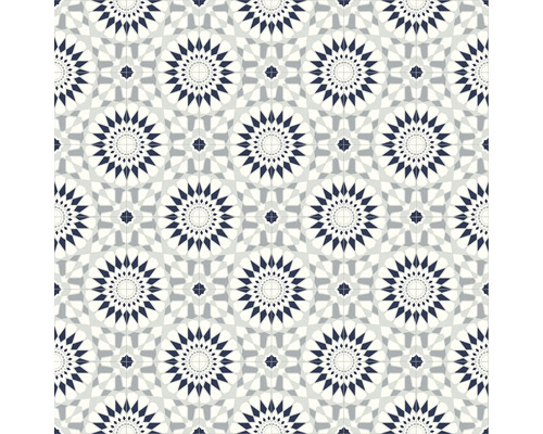 PVC op maat Artifact 578 tegeloptiek blauwgrijs 200 cm breed Decoratief tegelpatroon met geometrische motieven