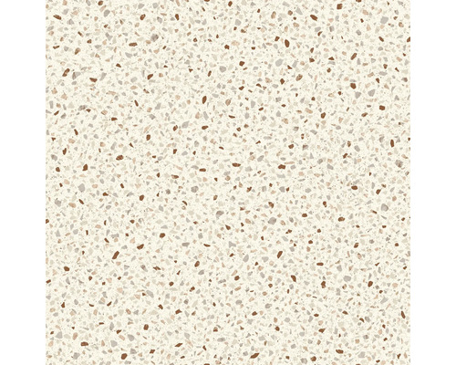 PVC op maat Stellar 512 crème 200 cm breed Terrazzo oppervlak met steenelementen