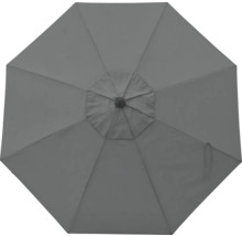Bovenaanzicht van een grijze parasol