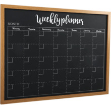 Wekelijkse planner met houten frame