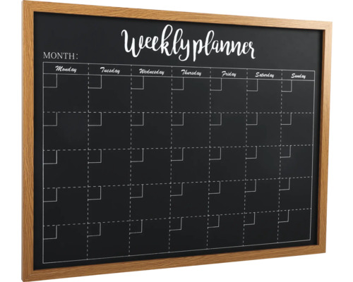 Wekelijkse planner met houten frame