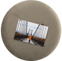 Ronde kruk met een foto van een brug.