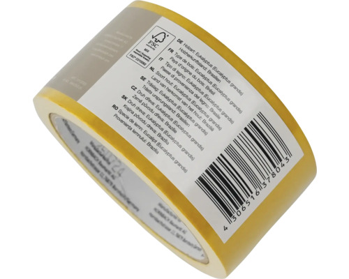 Tape met herkomstvermelding van het hout Brazilië en FSC keurmerk