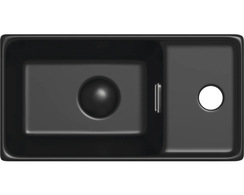 Zwarte spoelbak met afdruiprek