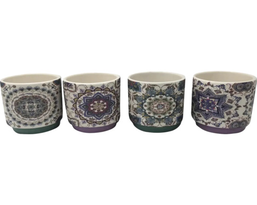 Bloempot Marrakesh Keramiek Ø 8,5 cm Vier plantenbakken met oosterse patronen