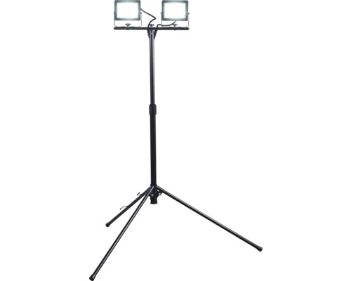 Dubbele bouwlamp met statief voor gebruik op bouwplaatsen