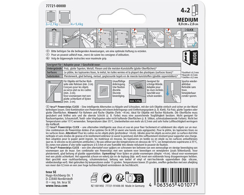 tesa Powerstrips CLICK Medium 8 x 2 centimeter