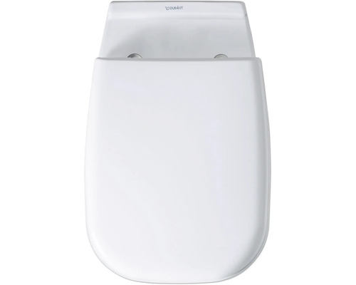 Duravit-logo op een toiletdeksel