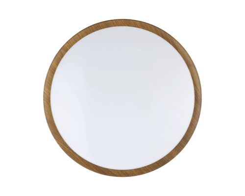 Ronde led-plafondlamp met houten frame