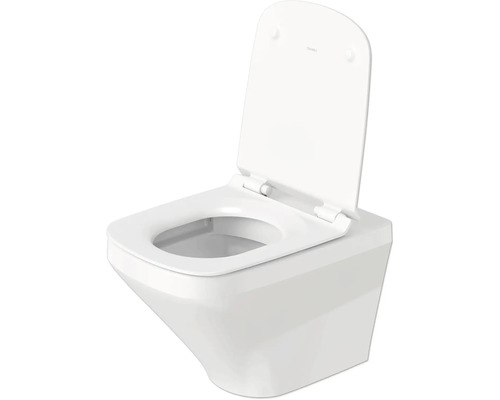 Wandcloset met diepe spoeling, open spoelrand en toiletzitting