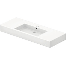 Wastafel van sanitair keramiek met rechthoekig bekken