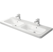 Dubbele wastafel met twee kranen