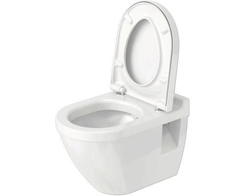 Wandcloset met diepspoeling, open spoelrand en toiletzitting