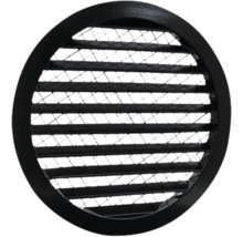 Rond ventilatierooster met vaste lamellen en draadgaas