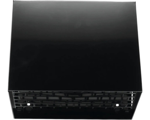 Zwarte brievenbus met rasterpatroon