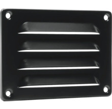 Metalen ventilatierooster met lamellen en bevestigingsgaten