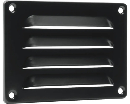 Metalen ventilatierooster met lamellen en bevestigingsgaten