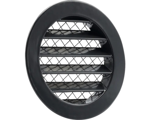 Ronde weerbestendige kap met lamellen en beschermrooster