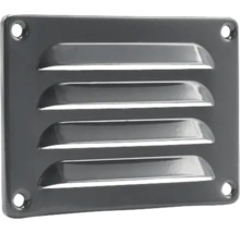 Metalen ventilatierooster met vier lamellen en bevestigingsgaten