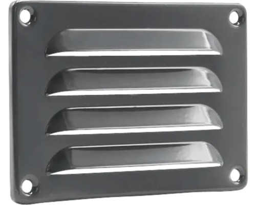Metalen ventilatierooster met vier lamellen en bevestigingsgaten