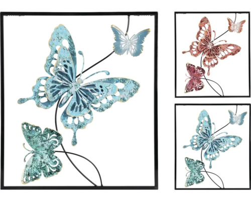 Wanddecoratie met vlinders in een zwart frame
