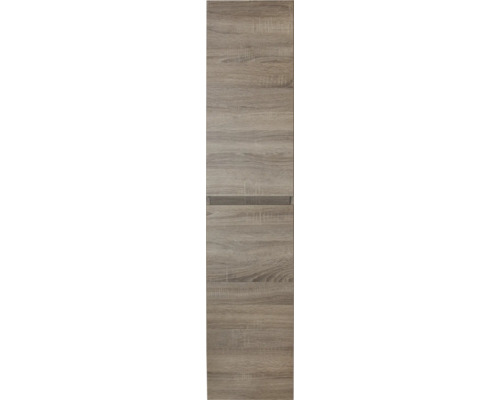 SANOX Hoge badkamerkast K-Line 160x35x35 cm grijs eiken Smalle houten kast met twee deuren