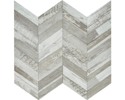 Houten mozaïektegel in visgraatmotief