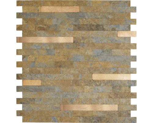 Natuursteen mozaïektegel met rechthoekige elementen