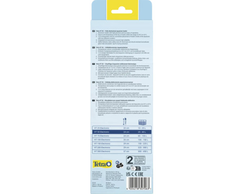 Tetra HT 50 aquariumverwarmer verpakkingsinformatie