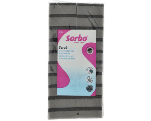 SORBO Schuursponsen met schuurvlies zwart/ grijs Verpakking schuursponzen, 20 stuks